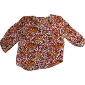 Floral Paisley Long Sleeve Blouse | Size L | Hawthorn